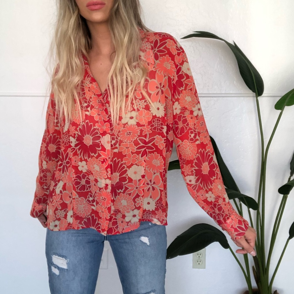 {Apostrophe} semi sheer blouse - Picture 3 of 8